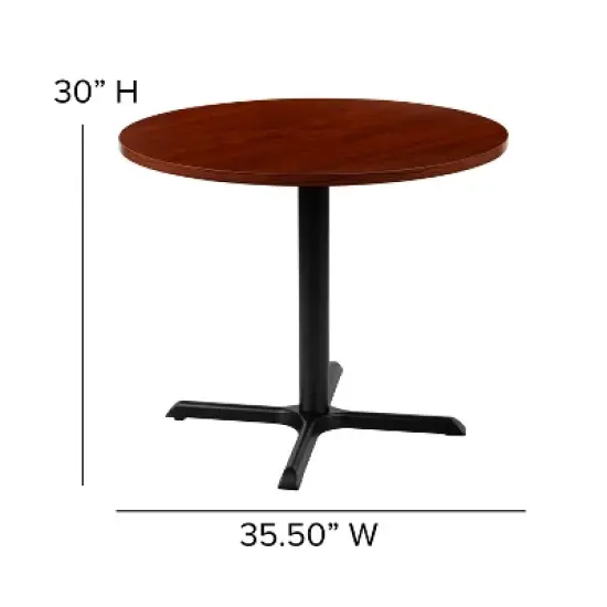 Flash Furniture 36" Round Multi-Purpose Conference Table in Cherry image {3}