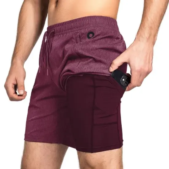 Zilpu Mens Quick Dry Athletic Performance Shorts with Zipper Pocket (7 inch) image {10}