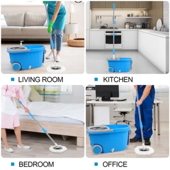 Spin Mop Bucket Set with Wheels image {8}