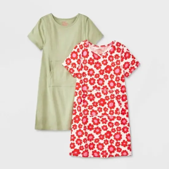 Girls' 2pk Adaptive Short Sleeve Dress - Cat & Jack&trade; image {4}