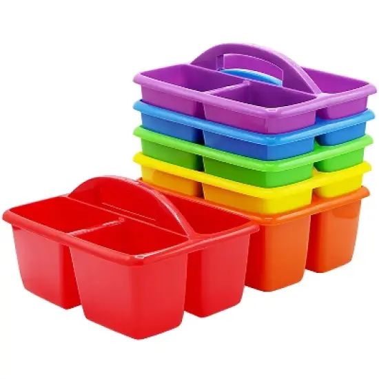 4E&rsquo;s Novelty Classroom Caddy Set of 6, Plastic Caddies for Lectureroom , Caddy Organizer with Handle image {7}