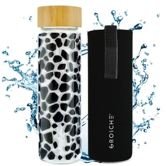 GROSCHE VENICE Eco-Friendly Glass Water Bottle with Bamboo Lid & Protective Sleeve  image {10}