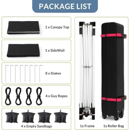 10'x10' Outdoor Canopy Tent with Sidewall, Easy Pop up Canopy with Vented Roof, Outdoor Sun Shade for Garden Commercial Party image {5}