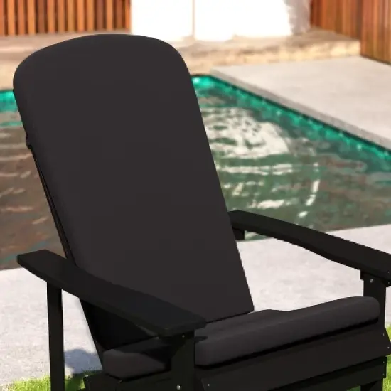 Merrick Lane Set Of 2 Indoor/Outdoor High Back Adirondack Chair Cushions with Elastic Strap and Water Resistant Covers image {3}