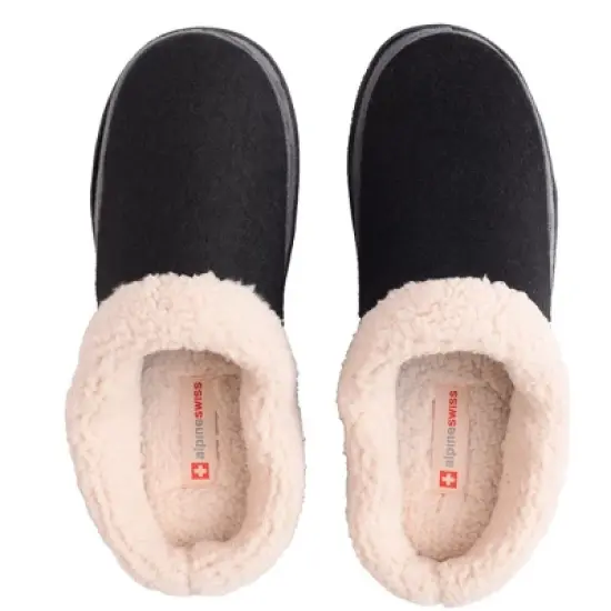 Alpine Swiss Paul Mens Memory Foam Fleece Clog Slippers House Shoes image {4}