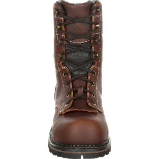 Men's Brown Georgia Boot AMP LT Logger Composite Toe Waterproof Work Boot Size 13 image {2}