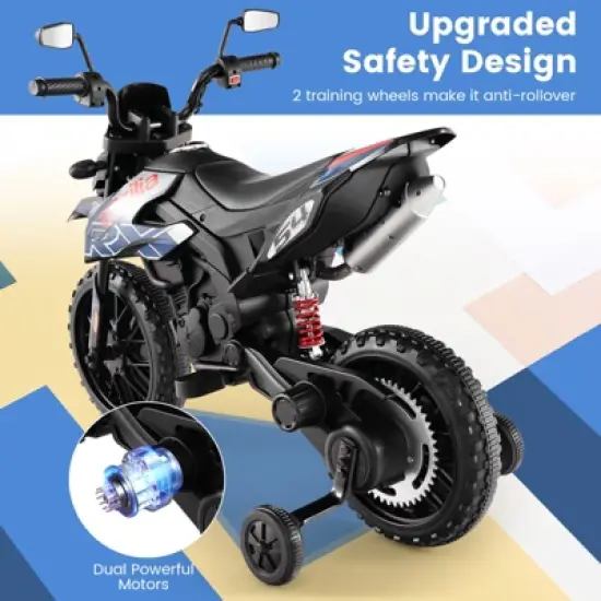 Costway 12V Licensed Aprilia Kids Ride On Motorcycle Electric Dirt Bike with Light & Music image {6}