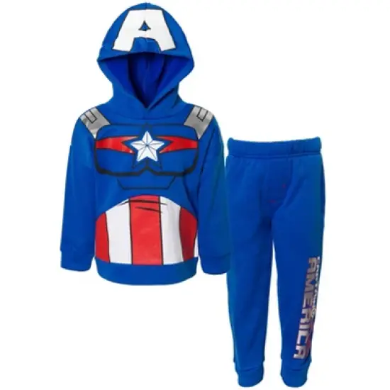 Marvel Avengers Captain America Black Panther Cosplay Fleece Pullover Hoodie and Pants Outfit Set Toddler to Big Kid image {7}