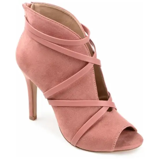 Journee Collection Womens Samara Back Heel Zip Peep Toe Stiletto Booties image {11}