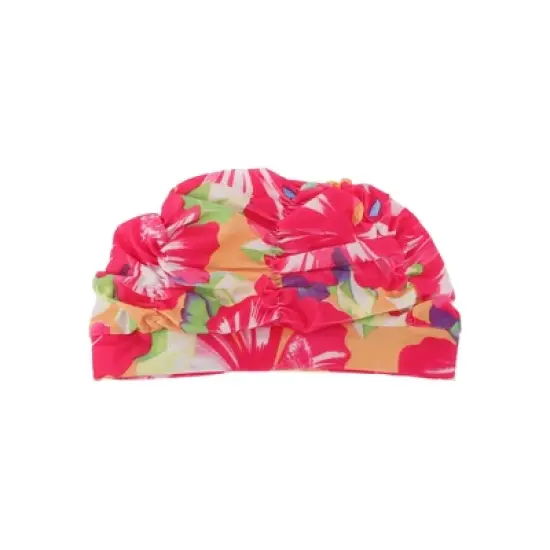 Unique Bargains Polyester Rose Pattern Swim Cap 5.91"x9.25" Rose Red Yellow 1 Pc image {5}