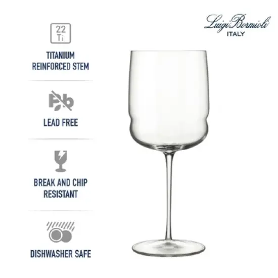 Luigi Bormioli Grandioso Cabernet/Merlot 22 oz. Wineglass, Set of 4, Titanium Reinforced Stem, Made of SON-hyx Crystal, Made in Italy image {4}