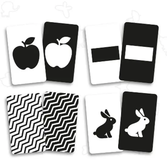 merka High Contrast Newborn Black and White Baby Toys Set of 50 Flashcards for Visual Stimulation and Brain/Sensory Development image {1}
