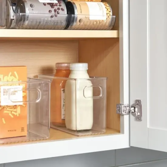 iDesign Set of 4 Pantry Storage Bins with Handles - Clear image {2}