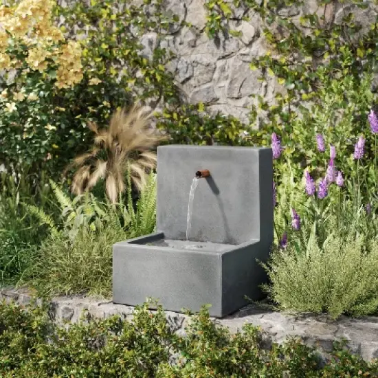 16" Concrete Cascading Fountain Cement Gray - Smith & Hawken&trade; image {1}