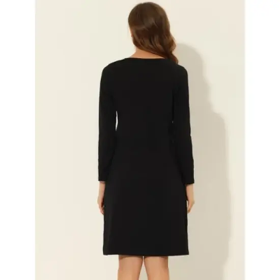 cheibear Womens Sleepwear Pajama Dress Nightshirt Lace Trim Nightwear Lounge Nightgowns image {2}