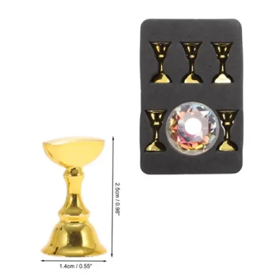 Unique Bargains Durable Nail Display Stand Colorful Gold Tone 1 Set image {3}
