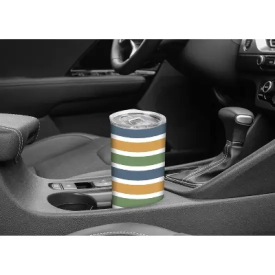 Loved Beyond Measure Ephesians 3:19 Blue Mustard Green Stripe 20 ounce Stainless Steel Travel Tumbler with Lid For Your On The Go Beverages image {4}