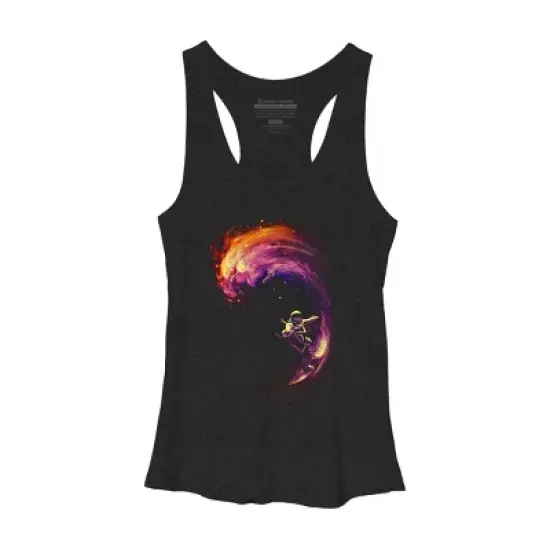 Women's Design By Humans Space Surfing By nicebleed Racerback Tank Top image {3}