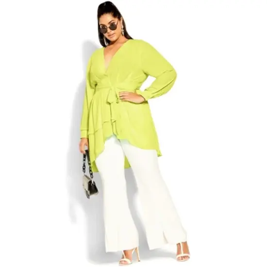 Women's Plus Size Shibara Top  - Citrus | CITY CHIC image {3}