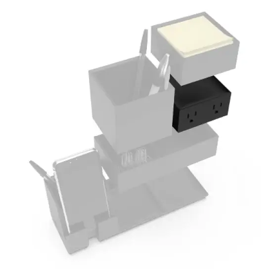 Office Konnect Stackable Power Hub Black - Bostitch: Desk Organization Set, Small Office Supplies, Black Mesh image {2}