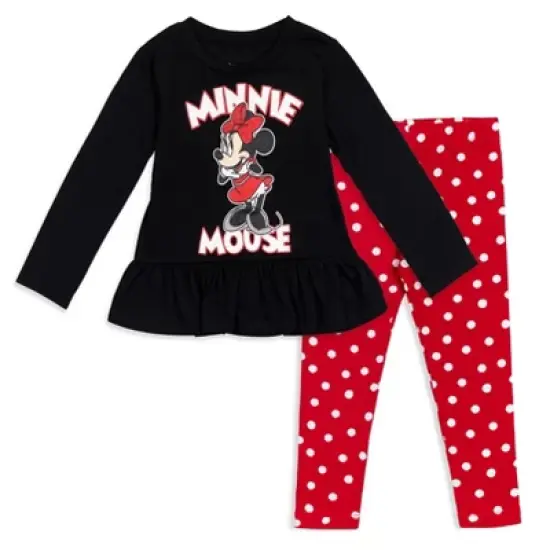 Disney Minnie Mouse Mickey Mouse T-Shirt and Leggings Outfit Set Infant to Big Kid image {8}