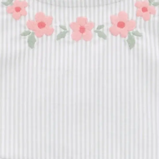 Carter's Just One You&reg; Baby Girls' Striped Floral with Hat - Green image {3}