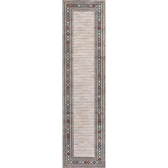 JONATHAN Y Sebastian High-Low Modern Diamond Border Classic Indoor/Outdoor Area Rug  image {1}