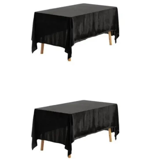 Unique Bargains Dinner Rectangle Wrinkle-Resistant Washable Polyester Table Cover 2 Pcs image {5}