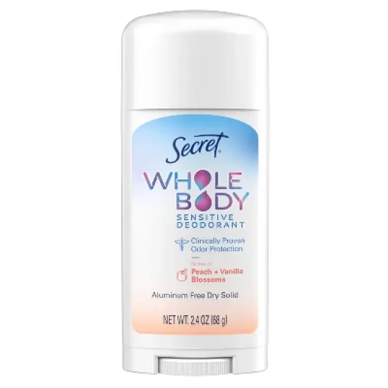 Secret Whole Body Solid Deodorant - Peach & Vanilla - Aluminum-Free 2.4oz image {11}