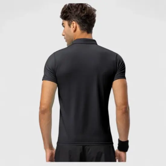Anna-Kaci Active Men's Athletic Fit Polo Shirt with Short Sleeves and Three-Button Placket for Casual and Sport Styling image {3}
