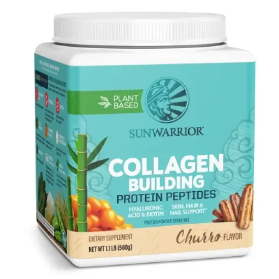 Sunwarrior Vegan Collagen Building Peptides Plant-Based Protein Powder, Hyaluronic Acid & Biotin for Hair Skin Nail Support, 500gm image {4}