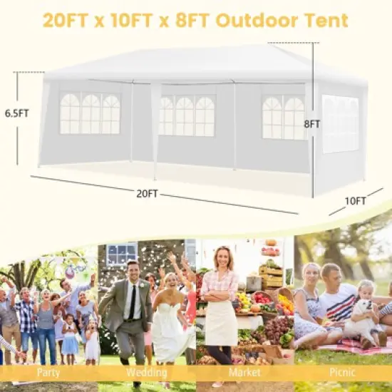 Tangkula 10'x20' Heavy Duty Canopy Party  Gazebo Cater Event Wedding TentW/Side Walls image {6}