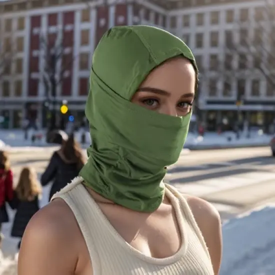 Unique Bargains Quick-drying Ice Silk Solid Balaclava Face Mask 1 Pc image {4}