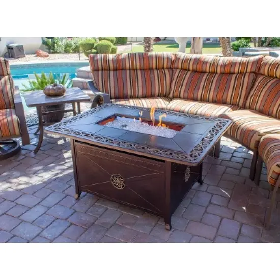 Outdoor Propane Aluminum Fire Pit with Scroll Design - AZ Patio Heaters image {4}