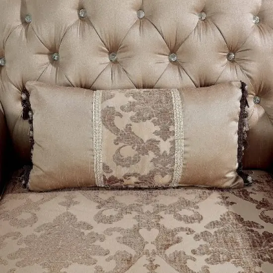 HOMES: Inside + Out Alsace Arm Chair Traditional Button Tufted Dark Cherry/Light Brown image {12}