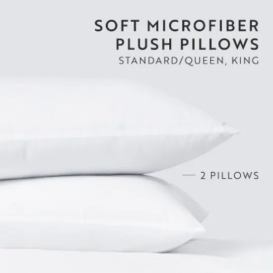 2-Pack Plush Bed Pillows Set - Soft Cover & Fill, Hypoallergenic, Gentle Support, King & Standard/Queen - Becky Cameron image {1}