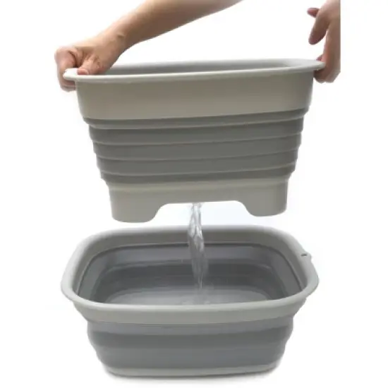 SAMMART 9.1L (2.4Gallon) Collapsible Dishpan with Draining Plug image {11}