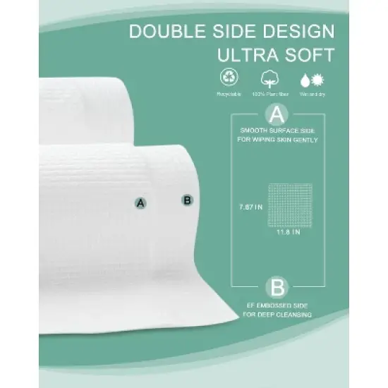 FAAYFIAN Disposable Face Towels XL 50 Counts image {4}