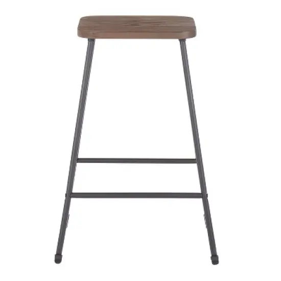 Set of 2 Zac Industrial Counter Height Barstool Espresso - LumiSource image {4}