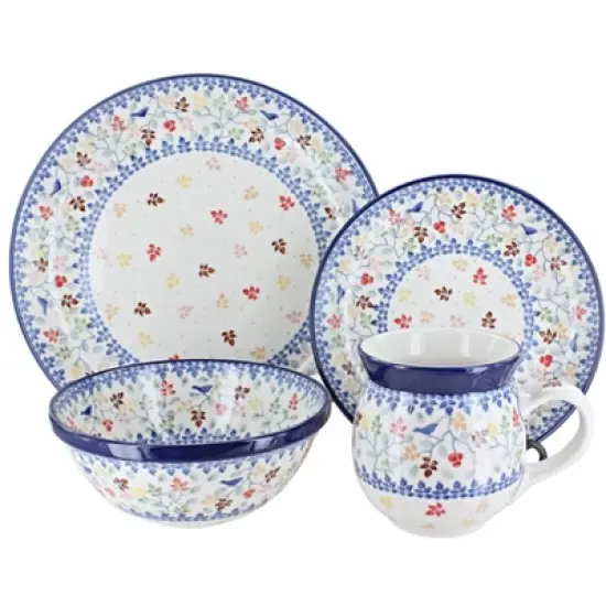 Blue Rose Polish Pottery Ceramika Artystyczna Dinnerware (4 PC) image {4}