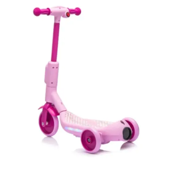Syemin Kick Scooters 2in1 Kids Ride On Three Wheel Balance Scooter Toy for Kids Floor Protection Gift for Kids, Pink, 24.8"*12.2"*27.2" image {4}