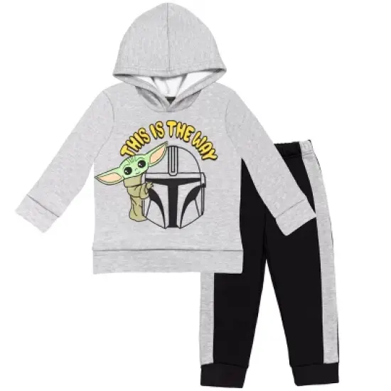 Star Wars The Mandalorian Baby Yoda Baby Boys Fleece Fleece Hoodie & Pants Set Gray/Black  image {7}
