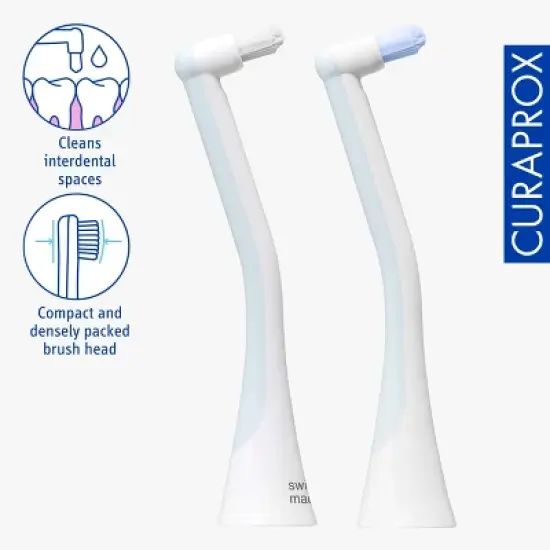 Curaprox Hydrosonic Single Duo Brush Heads, 2-Pack for Precision Cleaning Around Braces and Implants image {2}