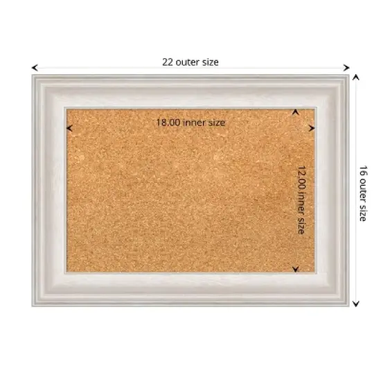 Amanti Art Trio White Wash Framed Corkboard, Natural Cork image {3}