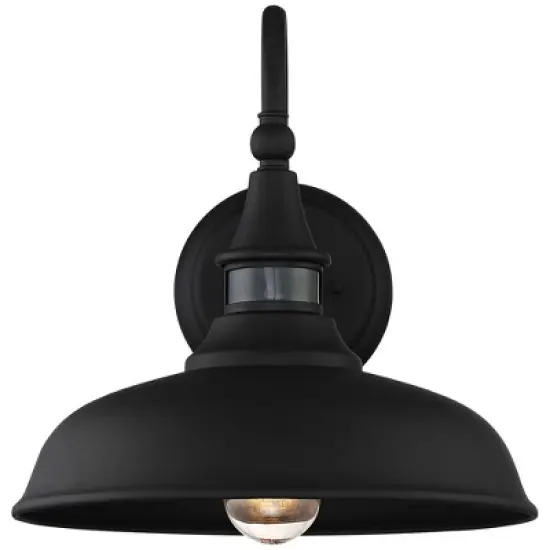 John Timberland Gough Rustic Industrial Farmhouse Outdoor Barn Light Fixture Texturized Black Dusk To Dawn Motion Sensor Dark Sky 12 1/2" for Exterior image {6}