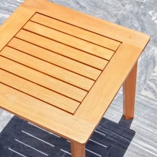 Poolside Patio Vintage Wood Side Table image {5}