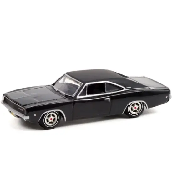 1968 Dodge Charger R/T Gloss Black with Vinyl Black Top "John Wick" (2014) Movie 1/64 Diecast Model Car by Greenlight image {1}
