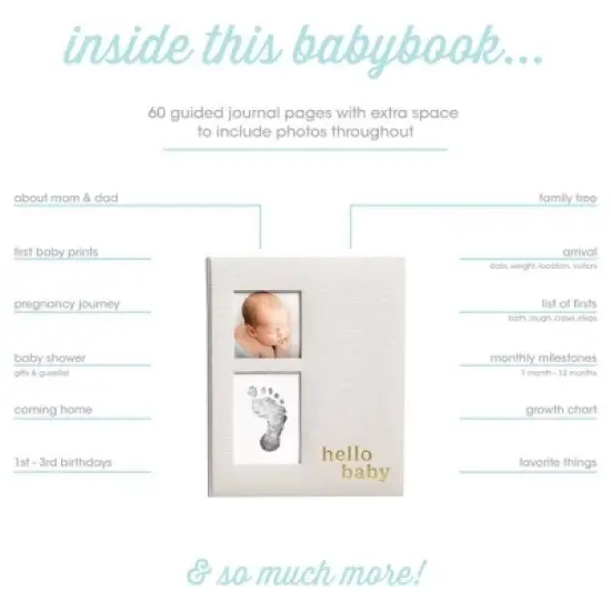 Pearhead Baby Linen Memory Book - Ivory image {7}