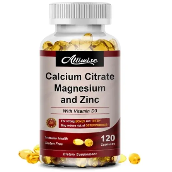 Alliwise Calcium Magnesium Zinc with Vitamin D3 Supplement, 120 Softgels image {6}