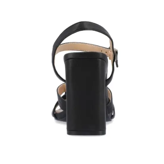 Journee Collection Womens Gibssen Ankle Strap Covered Block Heel Sandals image {2}